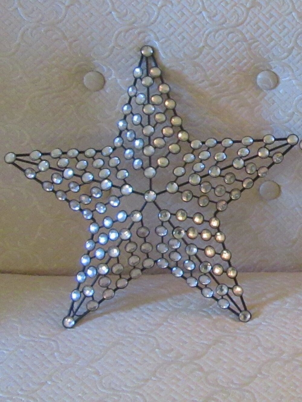 2 Vintage 14.5 in. black metal star decor with faceted embellishments - Picture 11 of 13